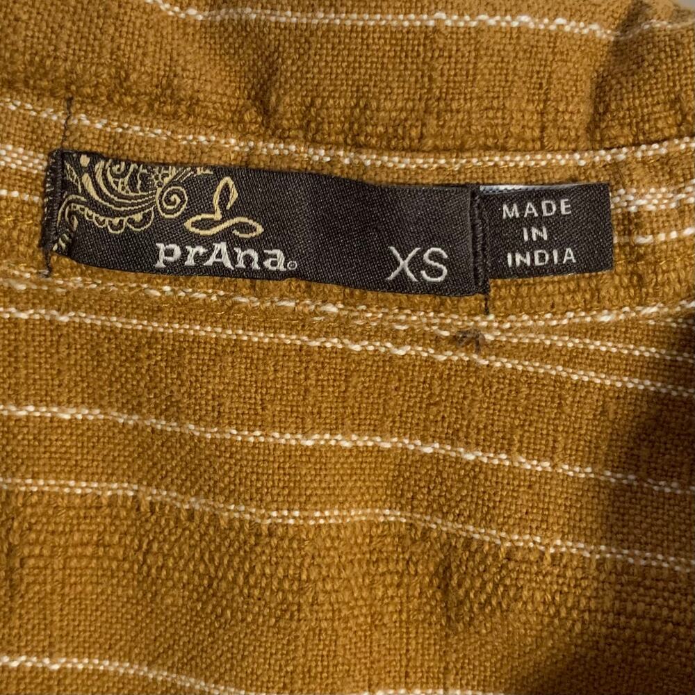 Prana Dyri Shirt Dress Tan Button Front Pockets Short Organic Cotton Women's XS - Picture 7 of 8
